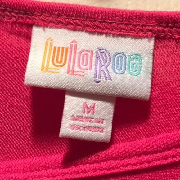 (5/$25) LuLaRoe Hot Pink Striped sleeve Randy - Picture 3 of 5
